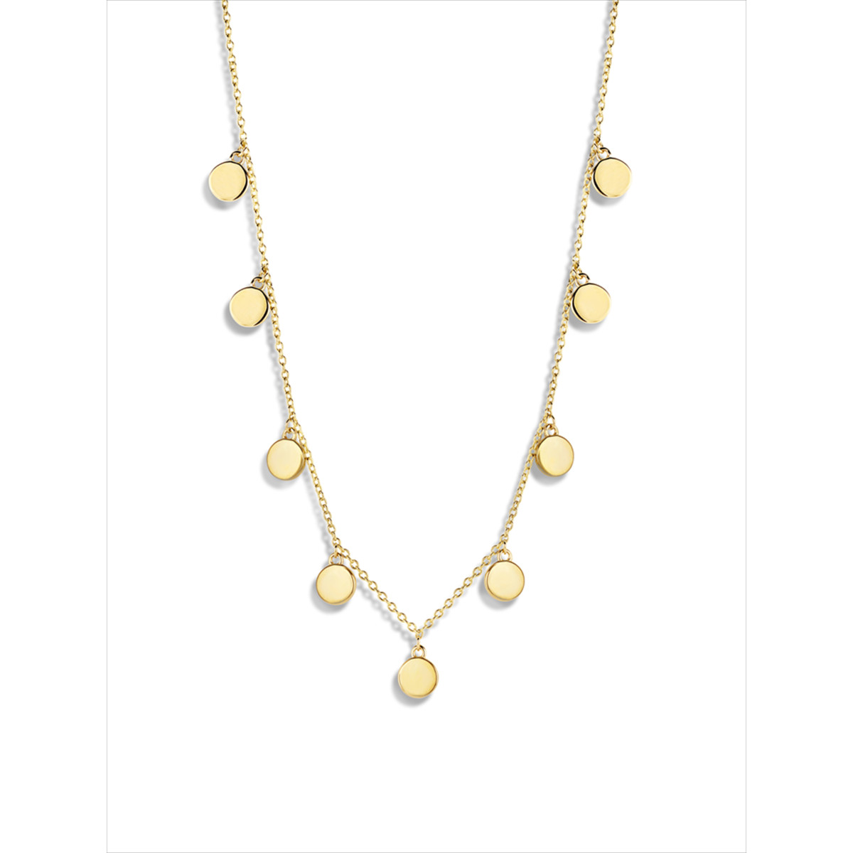COLLAR NAIOMY AG925 BAÑO ORO PLAQUITAS REDONDAS