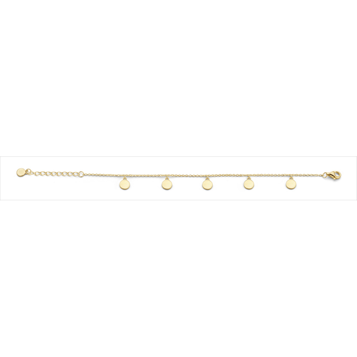 PULSERA NAIOMY AG925 BAÑO ORO PLAQUITAS REDONDAS
